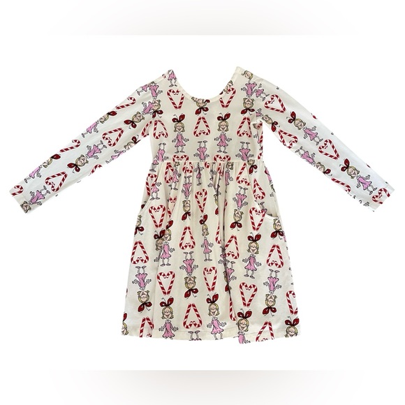 NEW Hanna Andersson Christmas Holiday Grinch Cindy Lou Who Long Sleeve Dress 5 - Picture 1 of 8